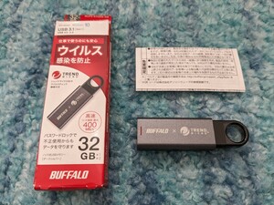 0601u1715　BUFFALO ウィルスチェック機能付き USB3.1(Gen1)メモリ 32GB RUF3-KV32G-DS