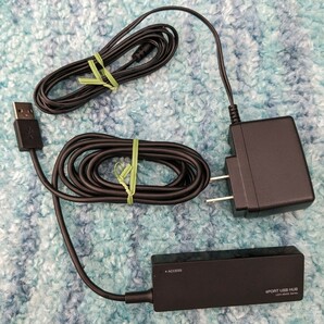 0601u3108　エレコム USB2.0 ハブ 4ポート ACアダプタ付 セルフ/バス両対応 ブラック U2H-AN4SBK