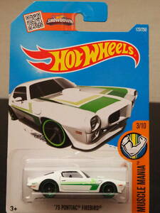 HOT WHeeLs 73 PONTIAC FIREBIRD TRANS AM 白 ポンティアック ファイヤーバード ミニカー MUSCLE CAR マッスルカー ホットウィール　