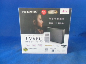 IODATA、４TB、HDCZーUTL4KC 、新品未使用　テレビ録画＆パソコン両対応 外付けハードディスク　