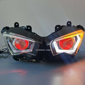 HID ヘッドライト プロジェクター LED NINJA250 NINJA400 ニンジャ 2018-2023 Ninja ZX-25R 2020- ZX-4RR 2023 【hl-nin25018-2】