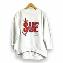 18AW sue UNDERCOVER logo sweat スーアンダーカバー デザインロゴスウェット テープデザイン 白 赤 1 日本製_画像1