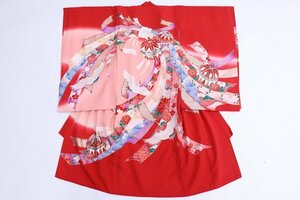 nagoya■お子様の成長を祝う☆可愛い着物【女の子 初着・産着】正絹 中古 着用可 y2744nr