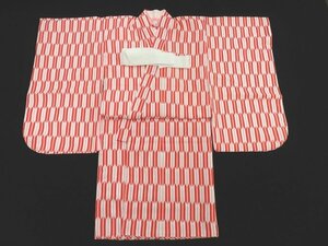 inagoya■待望の新入荷☆可愛い着物 矢絣【三つ身+襦袢】3歳女の子用 化繊 中古 着用可 七五三 y4873mm