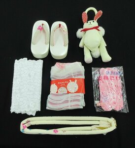 inagoya♪可愛すぎる和装小物セット♪【女の子用・草履+バッグ+小物 7点セット】着用可 七五三 中古 y6296zb