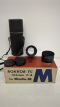 MINOLTA ROKKOR TC 135mm F 4 SR ミノルタ ロッコール 箱 ケース レンズキャップ レンズフード付き カメラレンズ_画像1