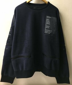 ◆soloist ソロイスト 19aw 希少 メッセージ フリース クルーネック ジャケット ネイビー サイズ48 美品 TAKAHIROMIYASHITA The Solist.