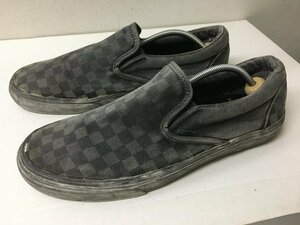 ◆VANS バンズ 29cm classic slip on オーバーダイ ピグメント ガーメントダイ 染め加工 チェッカー スリッポン スニーカー グレー 11