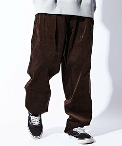 ◆グラミチ is-ness × GRAMICCI イズネス別注 TUCK WIDE PANT BROWN コーデュロイ　パンツ GMP-F1103 サイズL　茶系　美