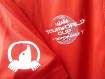 ◆HONMA GOLF 本間ゴルフ LL 美品 ツアー ワールドカップ 刺繍 ロゴ刺繍 ドライ ポロシャツ 赤 サイズLL_画像2