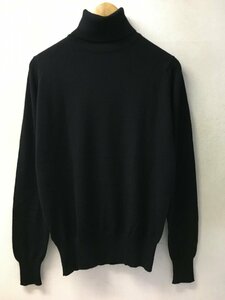 ◆国内正規 JOHN SMEDLEY ジョンスメドレー 上質 ウール タートルネック ニット 美 黒 サイズM