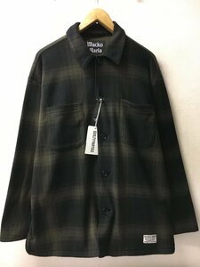 ◆WACKO MARIA ワコマリア 23aw 新品タグ付 Check fleece shirt jacket M チェック フリース シャツ ジャケット 定価51700円 KHAKI