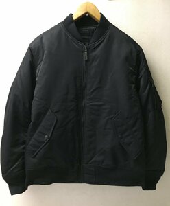 ◆UNIQLO ユニクロ 美品 MA-1 ブルゾン 中綿 ボンバー 防寒 フライトジャケット 黒 サイズL 美 311-459618