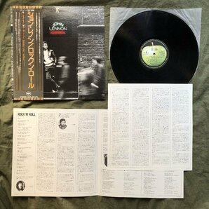 傷なし美盤 美ジャケ 美品 1975年 国内初盤 John lennon LPレコード ロックン・ロール Rock 'N' Roll 帯付 Jim Keltner, Leon Russellの画像5