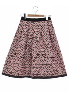 エムズグレイシー Heart Motif Skirt 817502 スカート 36 ピンク ハート柄 IT8OXVFHLSG4