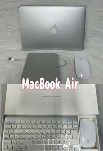  [240111-6MA]【ジャンク品】①apple/アップル/MACBOOK　AIR/パソコン/マックブックエア/A1466/キーボード/マウス/DVDドライブ/電源×