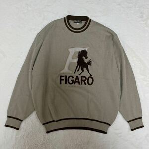 FIGARO PACIFIC ニットセーター ニット セーター ウールセーター ウールニット クルーネック ウール レトロ ヴィンテージ 古着 Lサイズ