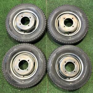 AE283-401 バリ山 ダンロップ 冬タイヤ 145R12 マツダ純正ホイール 12×3.5J 約+82 PCD150-4H 4本セット ボンゴ