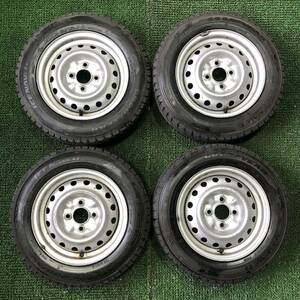 AE276-401 バリ溝 ICENAVI6 155/70R13 スタッドレス日産純正 スチールホイール 13X5J +45 100 4穴【4本set】マーチ クリッパー 等