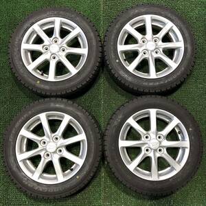 AE303-401 バリ山 ICENAVI6 スタッドレス 155/65R14 ダイハツ純正 14x4.5J +45 PCD100 4穴 【4本】ウェイク タント 等☆1円スタート☆