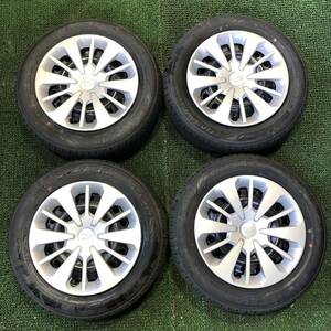 AE357-401 ほぼ新品 DAIHATSU 美品 ダンロップ EC300 165/65R14 【4本set】14x5J +35 100 4穴　ダイハツ純正 トール ブーン 等　