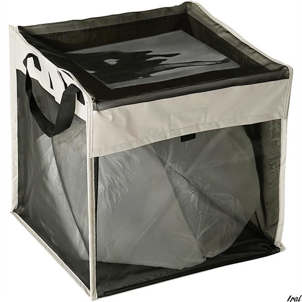 グレー　ゴミ　ゴミ箱　ボックス　軽量　屋外　屋内　ゴミネット　折り畳み　カラス　カラス除け　カラス対策　ゴミステーション