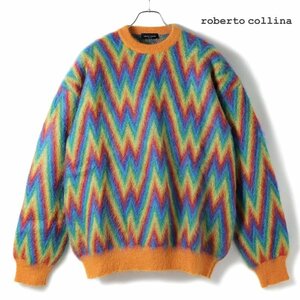 ◆【roberto collina(ロベルトコリーナ)/秋冬/スーパーキッドモヘア混レインボーカラークルーネックニット(RM19001)】[rbc2360211-46]