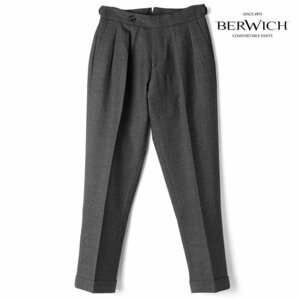 ◆【BERWICH(ベルウィッチ)/秋冬/ウールシャークスキンサイドアジャスター付き2プリーツパンツ(SCOTCH)】[brw2380101-42]