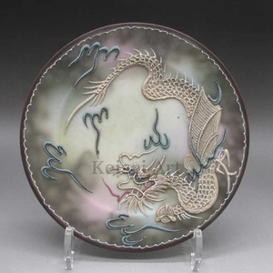  Old * Japan dragon . on plate Taisho - Showa era U6672-1