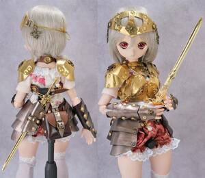 千葉DOLL工房 冒険者 メタル レザー アーマー 真鍮 剣が付属 肩腰アーマー ベルト調節式 MDD L胸 M胸 などに利用可能 本革製 百合の紋章