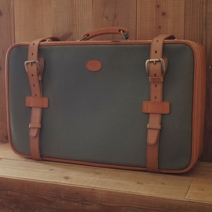 *( britain )tana- Claw ru/TANNER KROLLE[ valuable *. line type pushed . leather × canvas / travel bag ] tea × khaki / men's / business / bag *l249