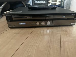 SHARP VHS HDD DVDレコーダー DV-ACV52 AQUOS リモコン付き