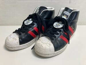 【★99-02-1633】■中古■22.0cm アディダス adidas プロモデル PROMODEL NIGO BEARFOOT コアブラック スカーレット ハイカット スニーカー