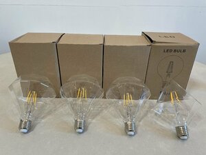 【大阪】新品未使用☆LEDフィラメント電球 4個セット/ダイヤモンド型3個+菱形1個/E26/電気 レトロ オシャレ【RN1105-4】