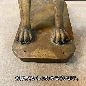 【福岡】バリネコ像 ネコの置物 トレイ持った猫のオブジェ ディスプレイ 猫 真鍮 ブロンズ アジアン 雑貨 置物【KK0111-1】の画像3
