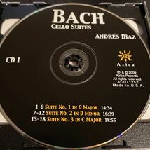 Azica 2CD アンドレス・ディアス バッハ 無伴奏チェロ組曲 全曲_画像4