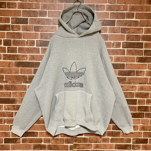 【超希少】★USA製☆80's★vintege☆adidas★アディダス★万国旗タグ☆ビッグトレフォイル★プルオーバー☆フーディ☆パーカー★古着