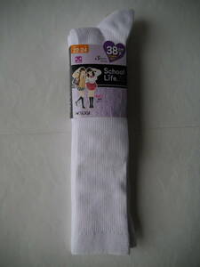 [ new goods * unused ]atsugi[ATSUGI] school knee-high socks white 22-24cm*38cm height JC/JK woman 3 pairs set anti-bacterial * deodorization has processed new fiscal year .. go in .. class 