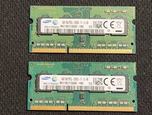 送料無料★中古美品★動作品★SAMSUNG SODIMM DDR3L 1600 PC3L-12800S★8GB★4GBｘ2枚★ノートパソコン用メモリ★204PIN_画像1