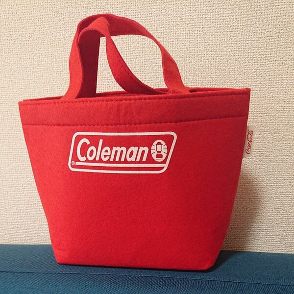 【新品・非売品】コカ・コーラ×Coleman フェルトトート (赤) 1個