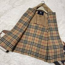 美品 バーバリー BURBERRY バーバリーロンドン ウールコート ノバチェック カシミヤ混 ダブルフェイス 38_画像6