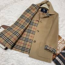 美品 バーバリー BURBERRY バーバリーロンドン ウールコート ノバチェック カシミヤ混 ダブルフェイス 38_画像5