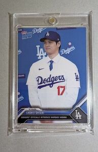 大谷翔平　MLB TOPPS NOW OS23ドジャース入団会見　青のユニフォーム初お披露目！