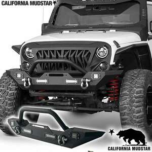  California mud Star 07-18y Jeep Wrangler JK | iron front bumper over rider D ring LEDx4 attaching 