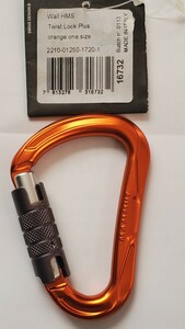 未使用室内保管品 タグ付 カラビナ MAMMUT マムートWall HMS Twist Lock Plusツイストロック プラス イタリア製 色オレンジ救助確保登山歩#