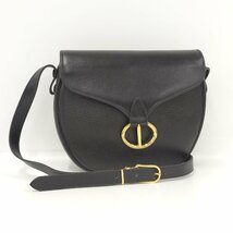 ●クリスチャンディオール Christian Dior ショルダーバッグ ブラック レザー[Jコレ]TA 141_画像1