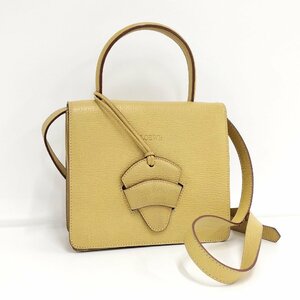 ●ロエベ LOEWE バルセロナ ショルダーバッグ イエロー レザー[Jコレ]TA 140