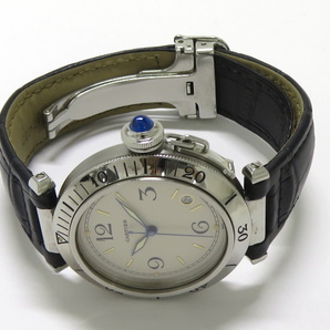 【中古】Cartier パシャC デイト 自動巻き 革ベルト ベージュ文字盤 W3100655の画像3