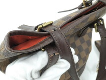 【中古】LOUIS VUITTON マレ トートバッグ ダミエ レザー エベヌ ブラウン N42240_画像5