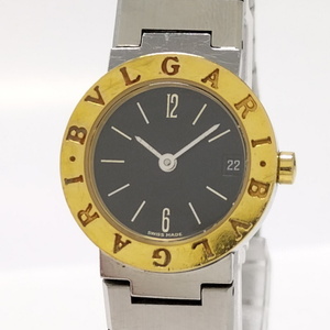 【中古】BVLGARI ブルガリブルガリ レディース 腕時計 クォーツ SS YG ブラック文字盤 BB23SGD